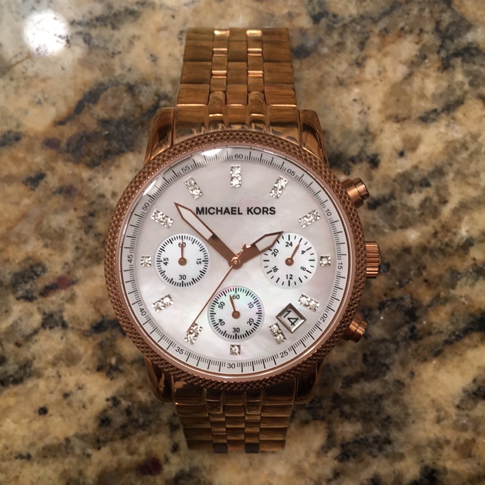 rose gold Michael Kors watch